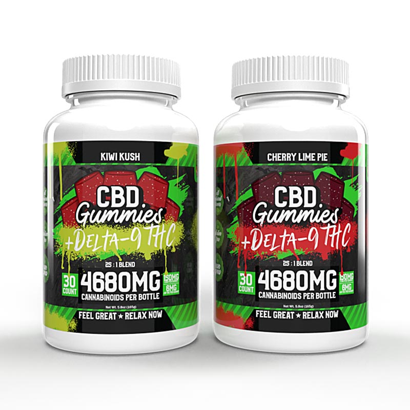 30ct CBD + Delta 9 Gummies group