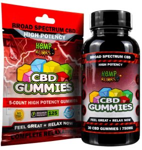 High Potency CBD Gummies Bag and Bottle